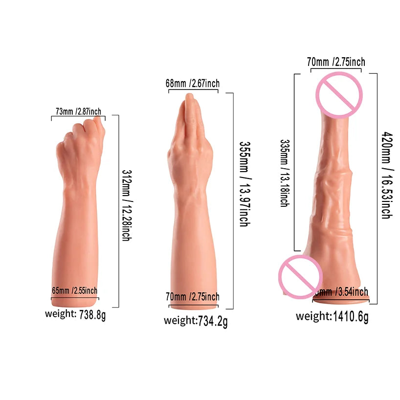 Long Huge Artificial Hand Shape Anal Plug Vaginal Butt Dilator Anus Expander Big Dildo Masturbator Sex Toys Adult For Women