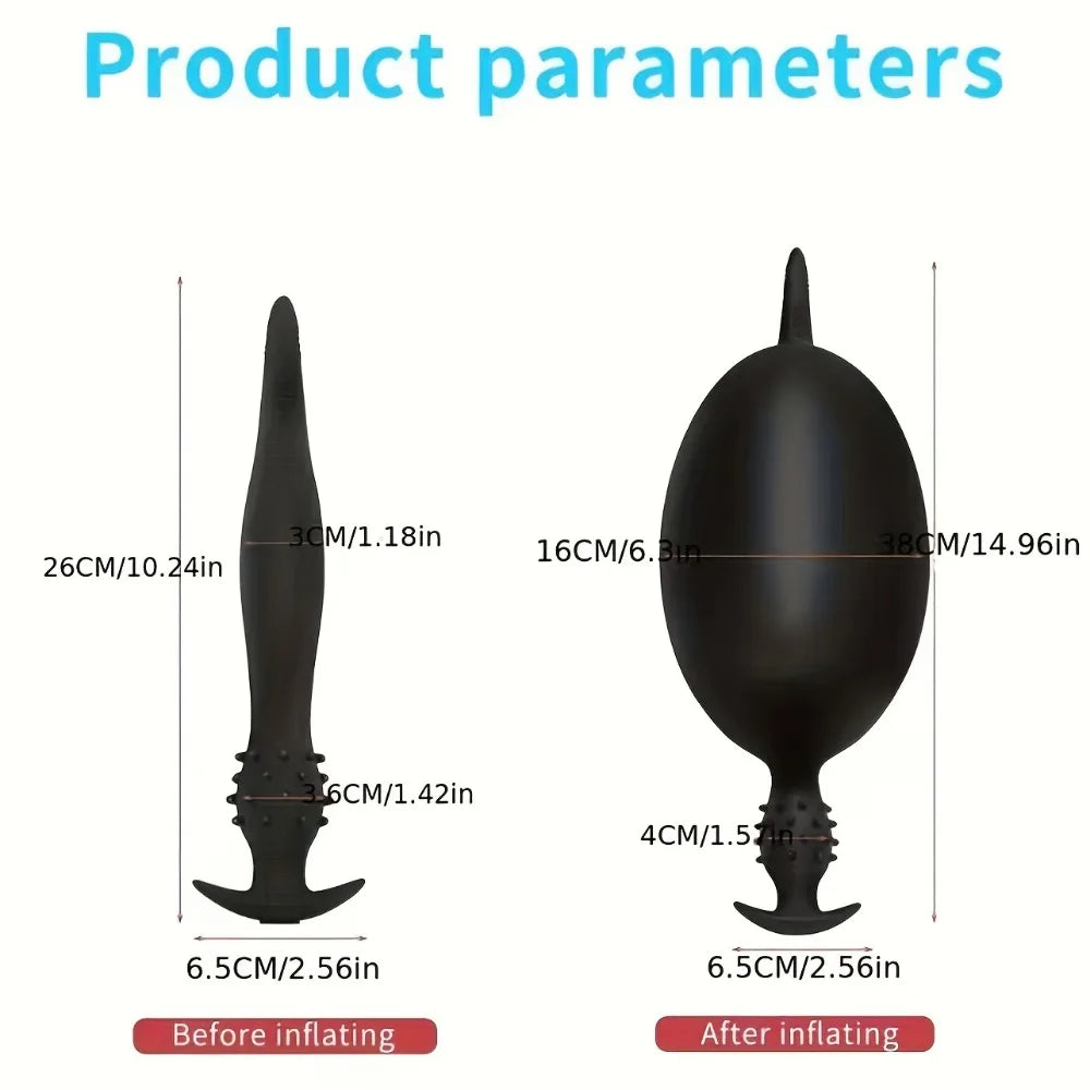 Long Inflatable Anal Plug Adult Sex Toy Detachable Butt Plug Silicone Anal Prostate Dilator for Male Masturbator Anal Sex Toys