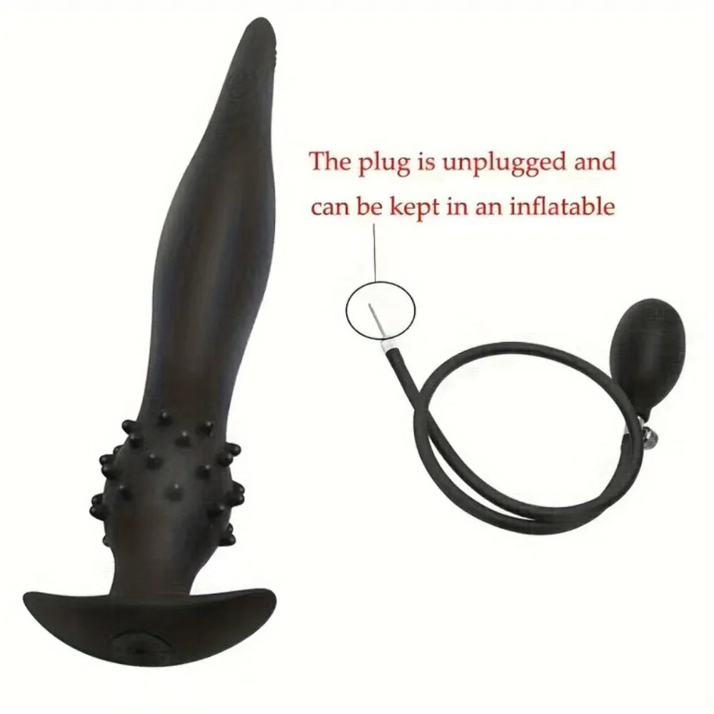 Long Inflatable Anal Plug Adult Sex Toy Detachable Butt Plug Silicone Anal Prostate Dilator for Male Masturbator Anal Sex Toys