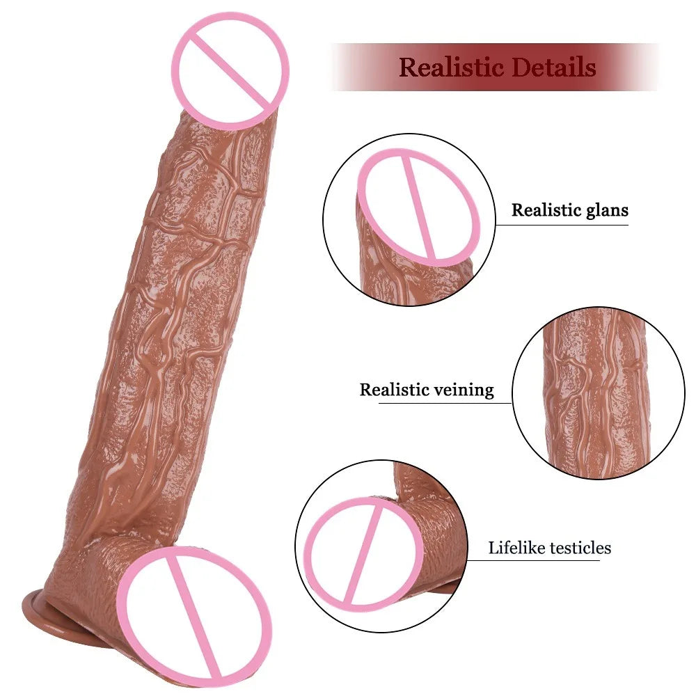 Long Penis 44cm Realistic Dildo with Suction Cup Anal Sex Toys for Woman Butt Plug Prostate Massager Huge Vagina Anal Dildo