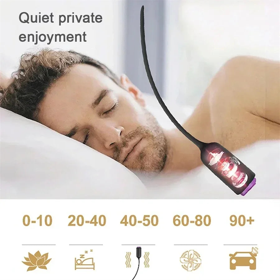 Long Urethral Catheter Vibrator Penis Plug Vibrating Urethra Sound Dilator Prostate Massager Male Masturbator Sex Toys For Men