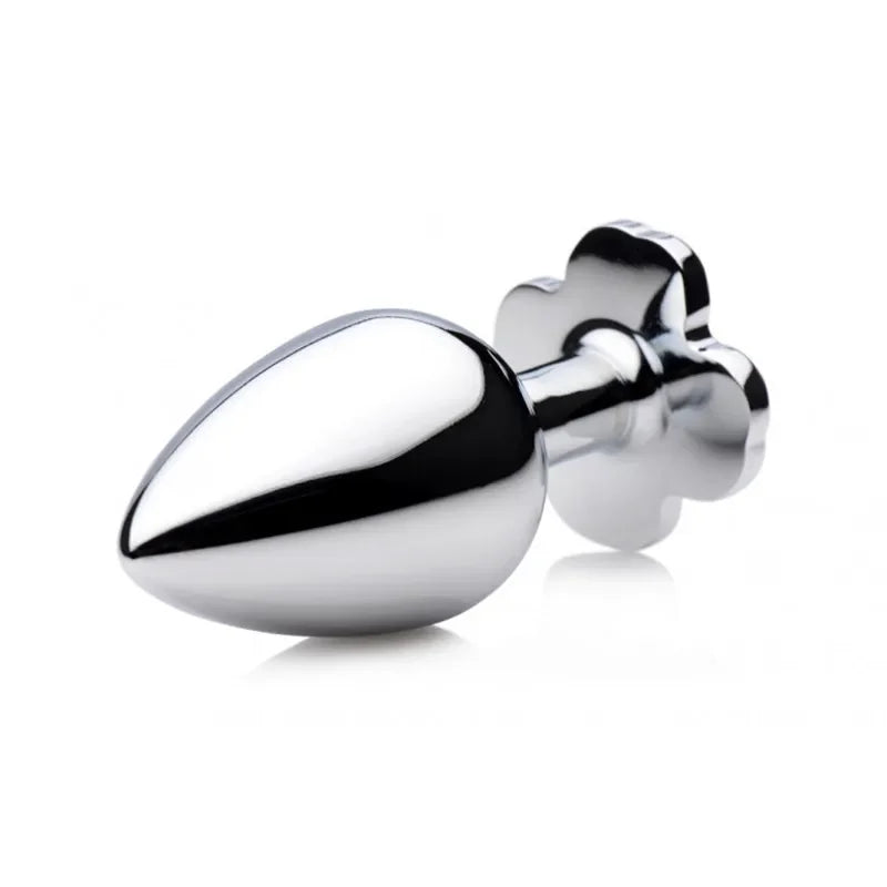 Lucky Clover Gem Anal Plug,S/M/L Size Four Leaf Clover Stainless Steel Crystal Jewelry Anal Butt Plugs