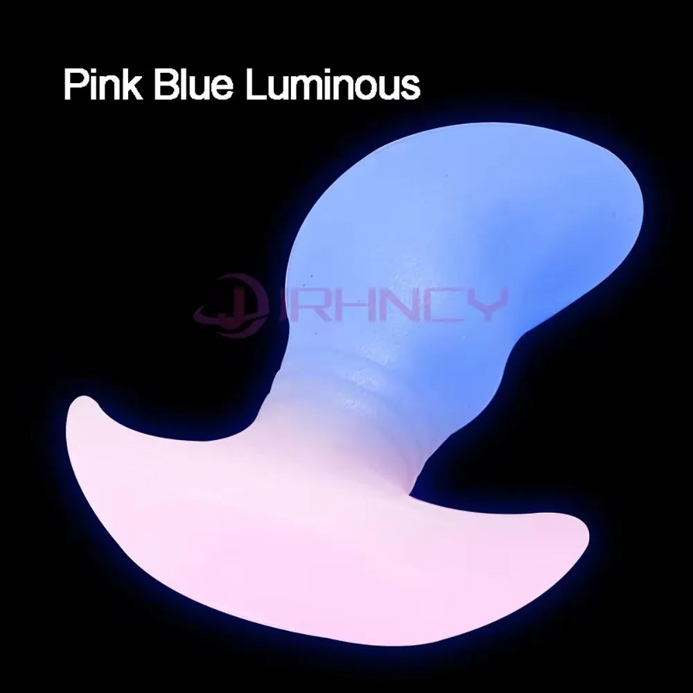 Luminous Anal Plug Liquid Silicone Soft Butt Plug For Women Men Anchor Base Wearing Anal Plug Prostate Massage Sex Product