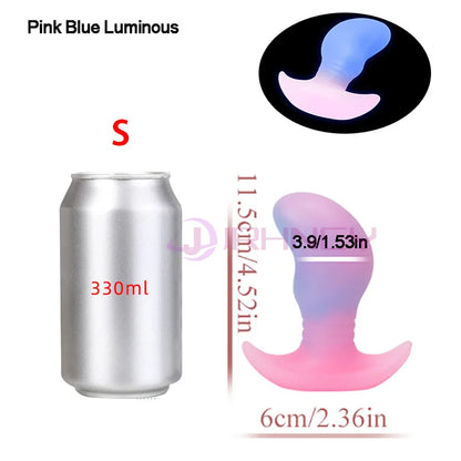Luminous Anal Plug Liquid Silicone Soft Butt Plug For Women Men Anchor Base Wearing Anal Plug Prostate Massage Sex Product