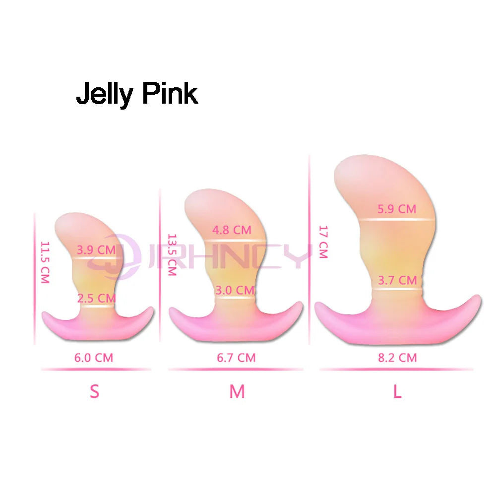 Luminous Anal Plug Liquid Silicone Soft Butt Plug For Women Men Anchor Base Wearing Anal Plug Prostate Massage Sex Product