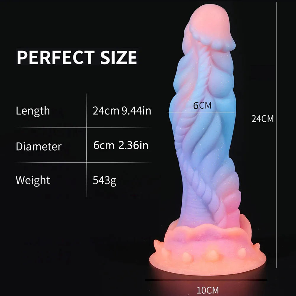 Luminous Dragon Dildo Anal Toys Butt Plug Colourful Glowing Dildo Huge Penis Glow in Dark Sex Toys for Women Sex Products
