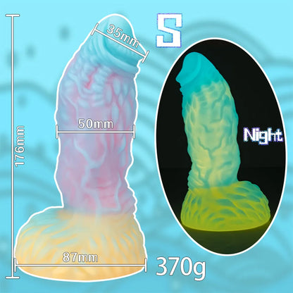 Luminous Dragon Dildos Huge Anal Butt Plug Monster Dildo G-spot Masturbation Suction Cup Soft Silicone Adult Sex Toys for Women