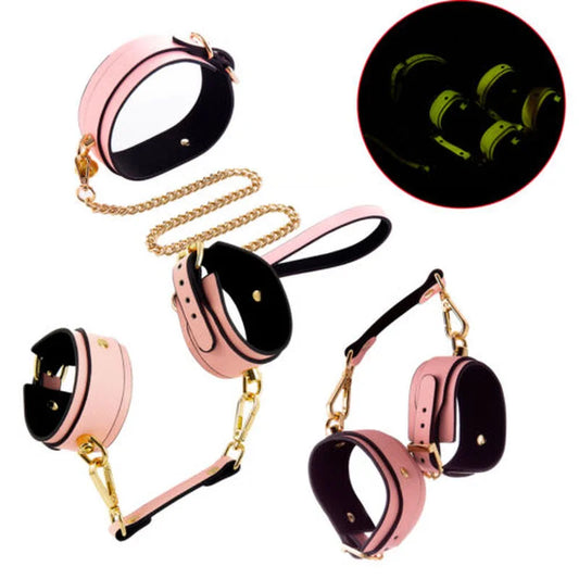 Luminous Handcuffs & Wrist Ankle Cuffs Bondage Restraint BDSM  SlaveAdult Erotic Sex Toys for Woman Couples Adult Game