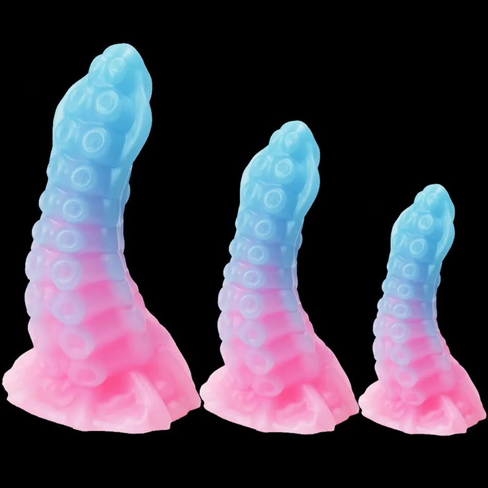 Luminous Octopus Tentacle Dildo Colorful Anal