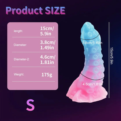 Luminous Octopus Tentacle Dildo Colorful Anal