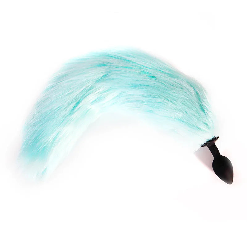 Luminous light fox tail Metal silicone anal beads butt plug erotic gay BDSM cosplay party game insert Anus Sex toy for couple