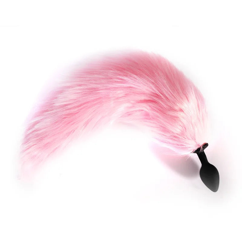 Luminous light fox tail Metal silicone anal beads butt plug erotic gay BDSM cosplay party game insert Anus Sex toy for couple