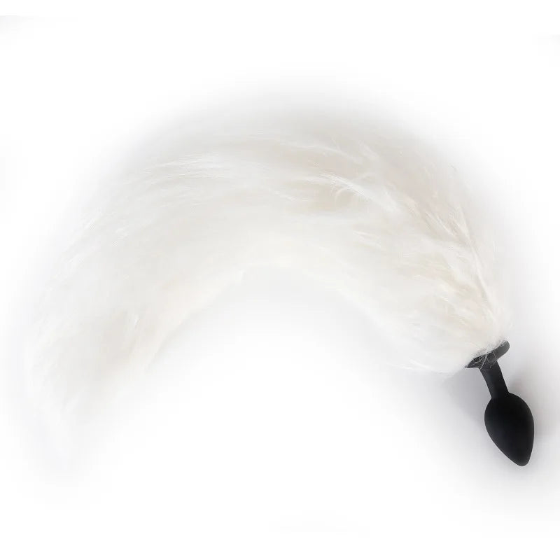 Luminous light fox tail Metal silicone anal beads butt plug erotic gay BDSM cosplay party game insert Anus Sex toy for couple