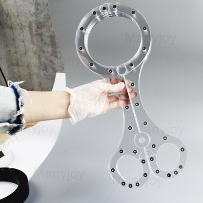 Luxury Clear Crystal Pillory Cangue Collar Neck Ring Oval Handcuffs Wrist Restraint Lock Bondage Yoke Sex Toy for Men Women