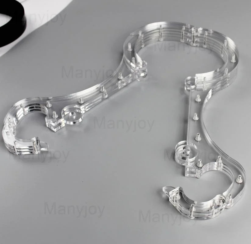 Luxury Clear Crystal Pillory Cangue Collar Neck Ring Oval Handcuffs Wrist Restraint Lock Bondage Yoke Sex Toy for Men Women