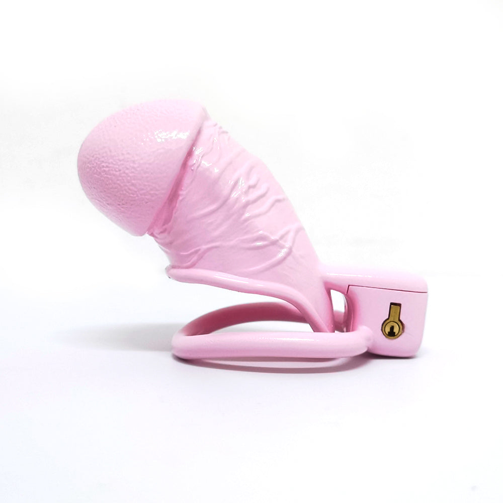 Simulation Penis Pink Lock Chastity Cage