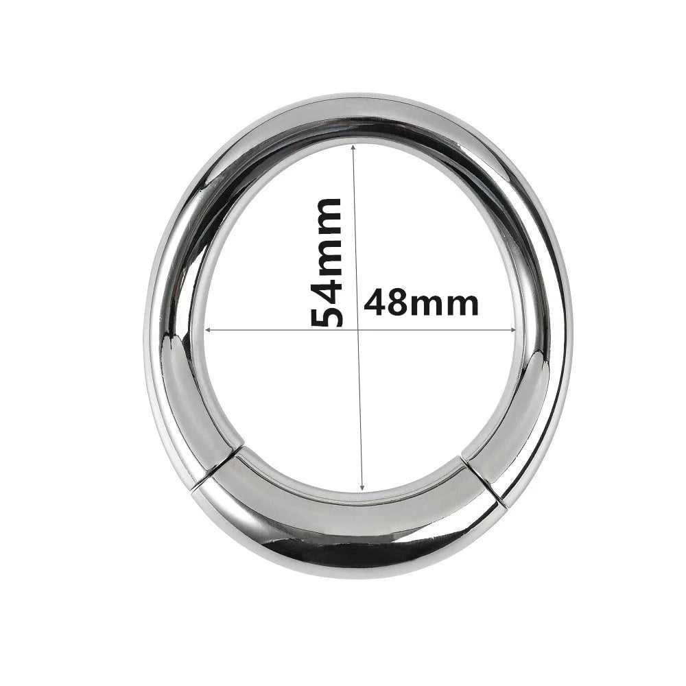 Magnetic bondage lock cock Ring Heavy male metal Ball Scrotum Stretcher Delay ejaculation BDSM Sex Toy men