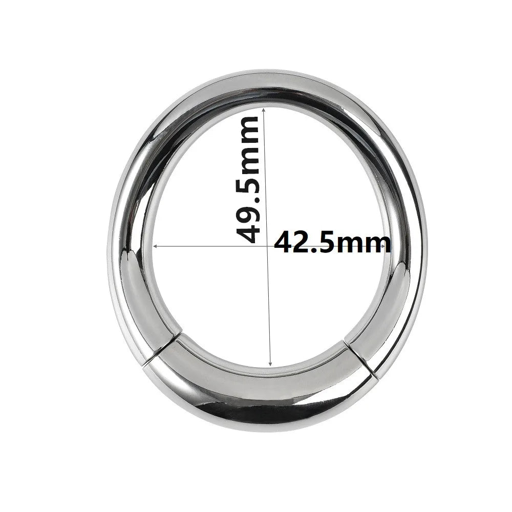 Magnetic bondage lock cock Ring Heavy male metal Ball Scrotum Stretcher Delay ejaculation BDSM Sex Toy men