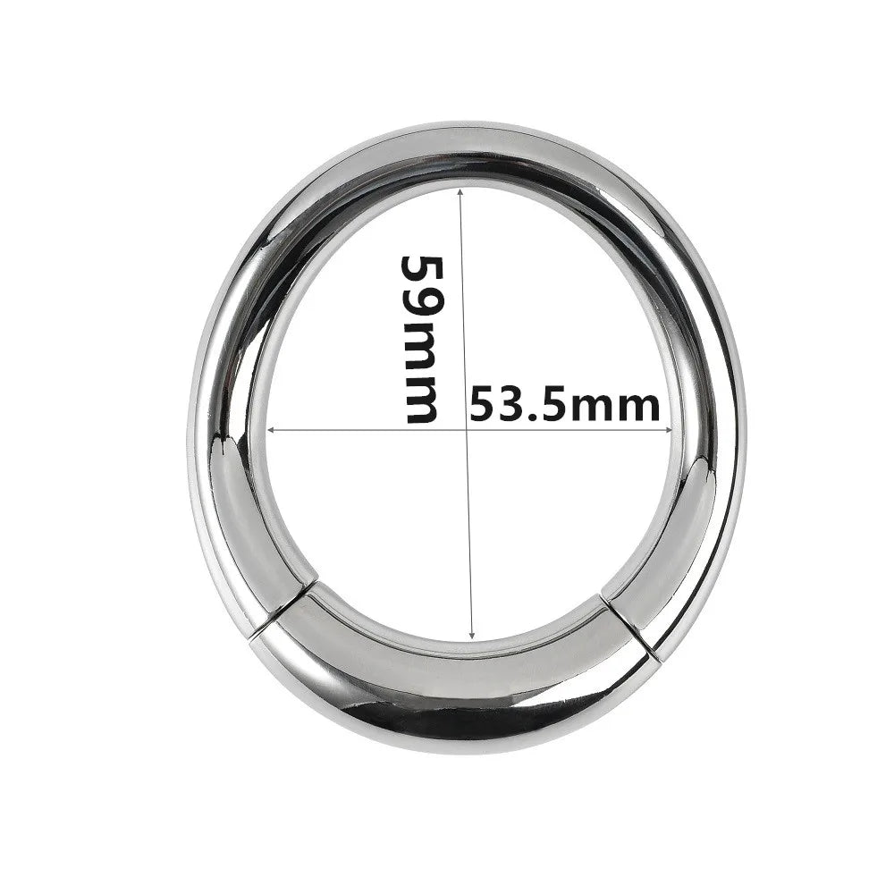 Magnetic bondage lock cock Ring Heavy male metal Ball Scrotum Stretcher Delay ejaculation BDSM Sex Toy men