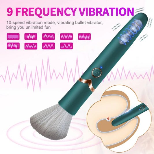 Makeup Brush G Spot Vibrator Sex Toys Wireless Charging AV Stick Massager Vagina Nipple Orgasm Stimulator USB Powerful Vibrating