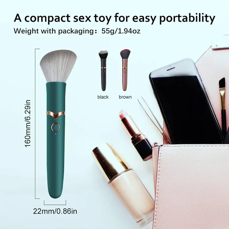 Makeup Brush Vibrator for Precise Clitoral Stimulation 10 Modes Mini Nipple Vaginal Anal Massager G-spot Vibrator SM Adult Toy
