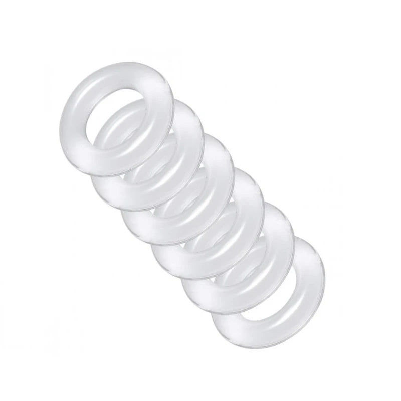 Male 6pcs 1 set Silicone Penis lock Cock Ring bondage Erection Delay Ejaculation Reusable Enlargement ball stretcher Sex Toy Men