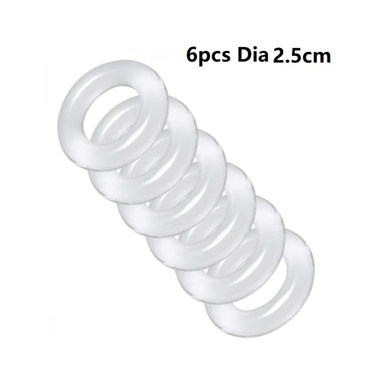 Male 6pcs 1 set Silicone Penis lock Cock Ring bondage Erection Delay Ejaculation Reusable Enlargement ball stretcher Sex Toy Men