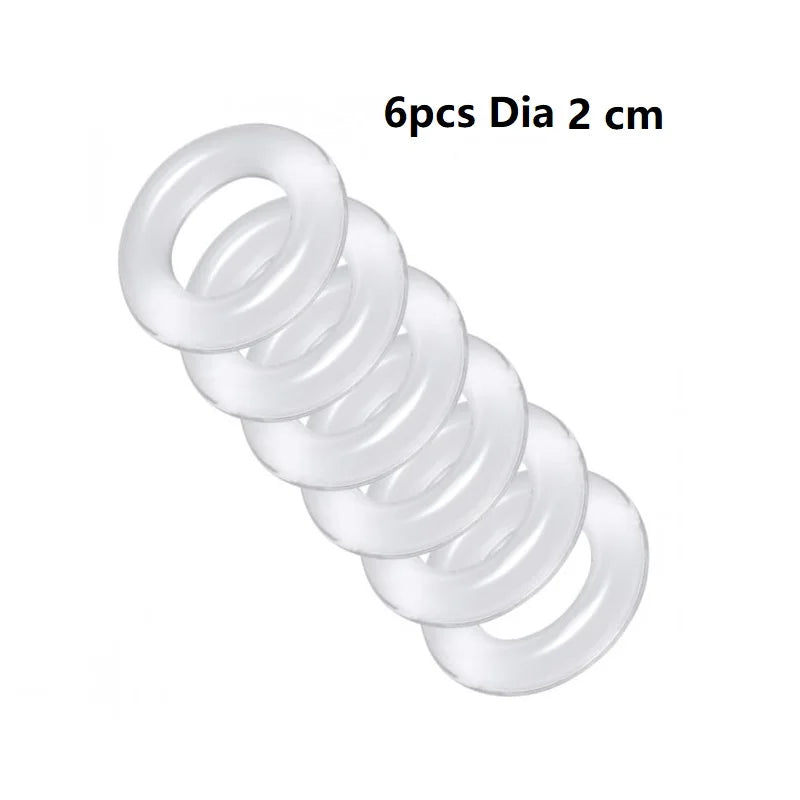 Male 6pcs 1 set Silicone Penis lock Cock Ring bondage Erection Delay Ejaculation Reusable Enlargement ball stretcher Sex Toy Men