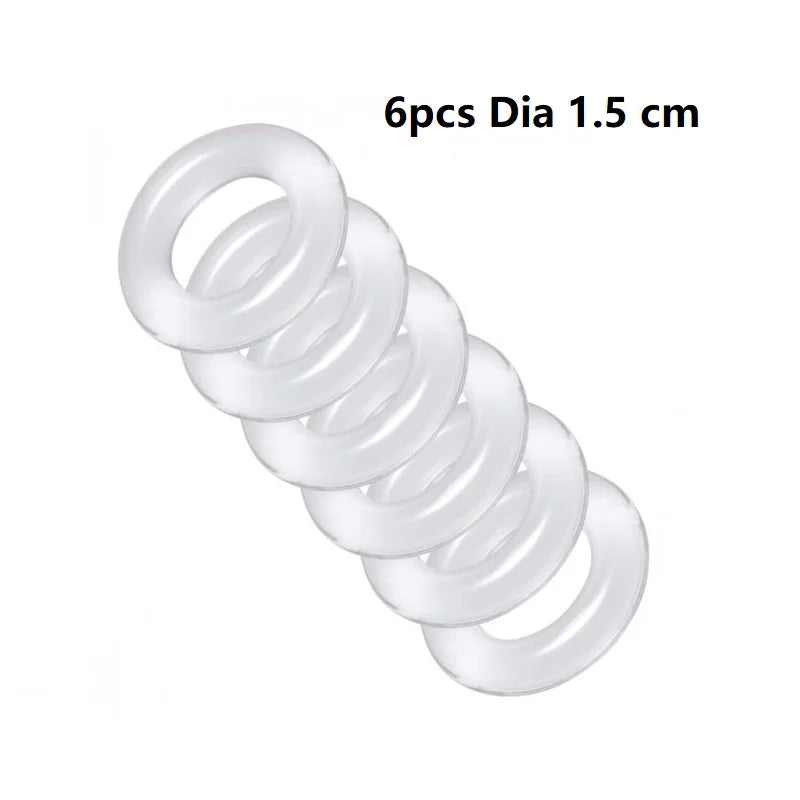 Male 6pcs 1 set Silicone Penis lock Cock Ring bondage Erection Delay Ejaculation Reusable Enlargement ball stretcher Sex Toy Men