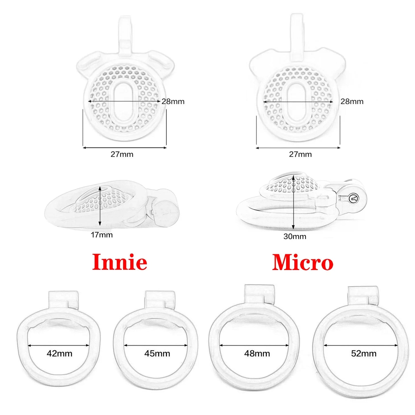 Male ABS Chastity Cage Flat Breathable Lock Porous Bdsm Lock Male Chastity Device with 4 Penis Rings Cock Cage Adult Sex Toys18+