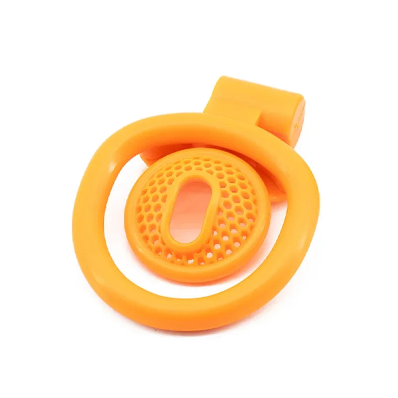 Male ABS Chastity Cage Flat Breathable Lock Porous Bdsm Lock Male Chastity Device with 4 Penis Rings Cock Cage Adult Sex Toys18+