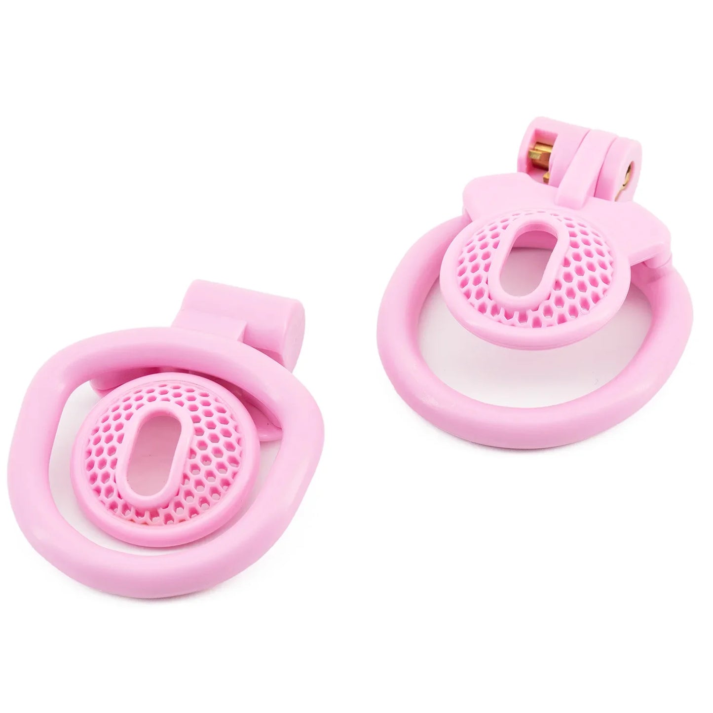 Male ABS Chastity Cage Flat Breathable Lock Porous Bdsm Lock Male Chastity Device with 4 Penis Rings Cock Cage Adult Sex Toys18+