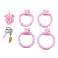 Male ABS Chastity Cage Flat Breathable Lock Porous Bdsm Lock Male Chastity Device with 4 Penis Rings Cock Cage Adult Sex Toys18+