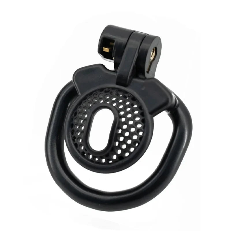 Male ABS Chastity Cage Flat Breathable Lock Porous Bdsm Lock Male Chastity Device with 4 Penis Rings Cock Cage Adult Sex Toys18+