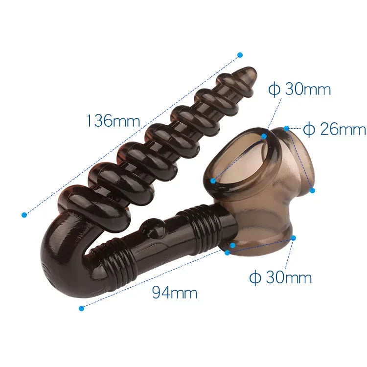 Male Anal Butt Plug Beads Prostate Massager With Scrotum Binding Chastity Cage G spot Penis Cock Sex Rings Sex Toys For Me