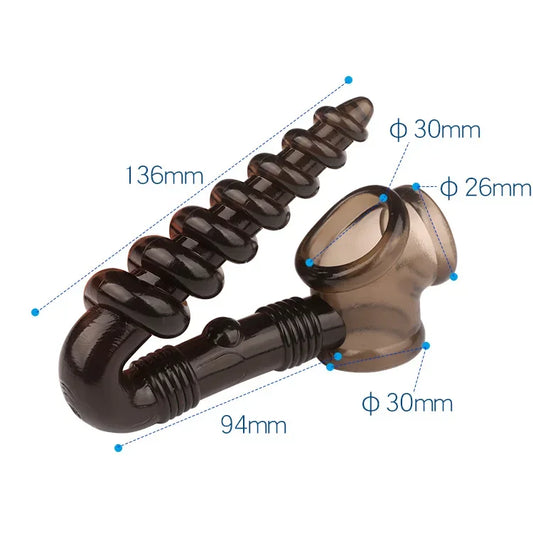 Male Anal Butt Plug Beads Prostate Massager With Scrotum Binding Chastity Cage G spot Penis Cock Sex Rings Sex Toys For Me