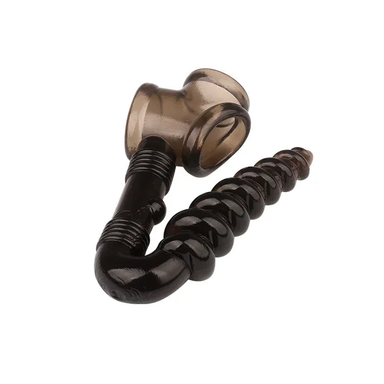 Male Anal Butt Plug Beads Prostate Massager With Scrotum Binding Chastity Cage G spot Penis Cock Sex Rings Sex Toys For Me
