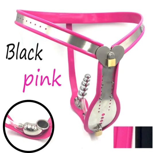 Male Chastity Belts with Removable Anal Plug Heart-Shaped Chastity Lock Bondage Device Anti Cheating Pants Sexy Toys for Men