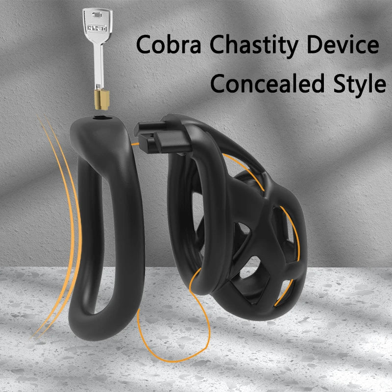 Male Chastity Cage Sex Toys Sissy Femboy Beginner Cobra Chastity Device Belt Cock Cage Man Penis Lock Rings Men'S Adult Goods 18