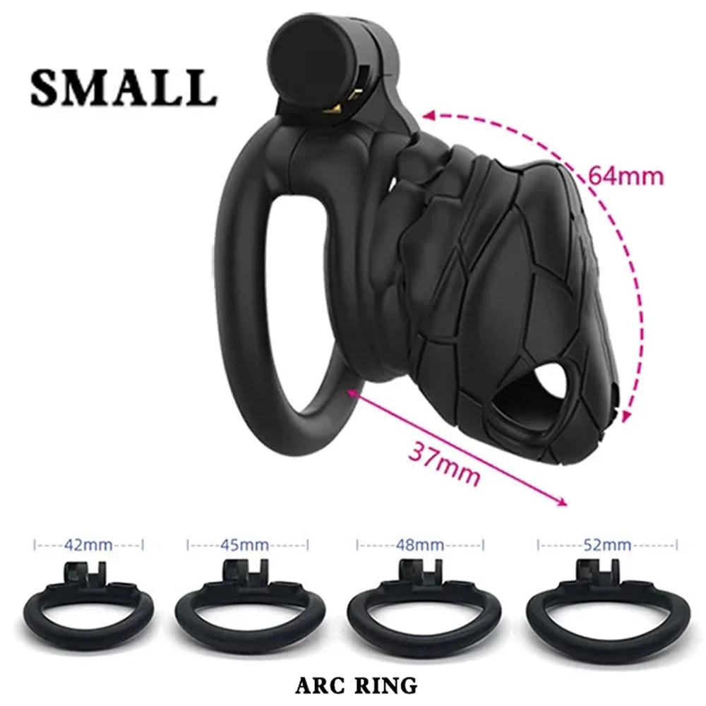 Male Chastity Cages Device With  4 Cock Rings Set Penis Cage Lock Trainer Bondage Belt Slave Sex Toy For Man