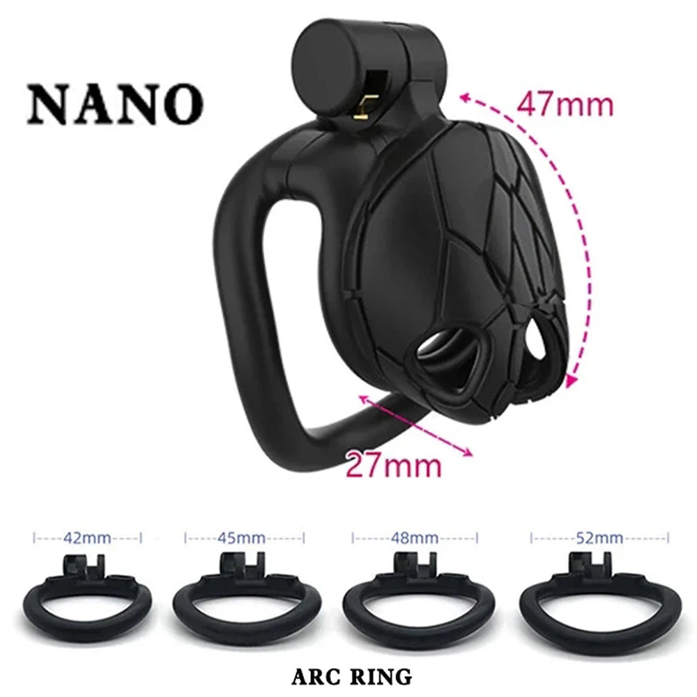 Male Chastity Cages Device With  4 Cock Rings Set Penis Cage Lock Trainer Bondage Belt Slave Sex Toy For Man