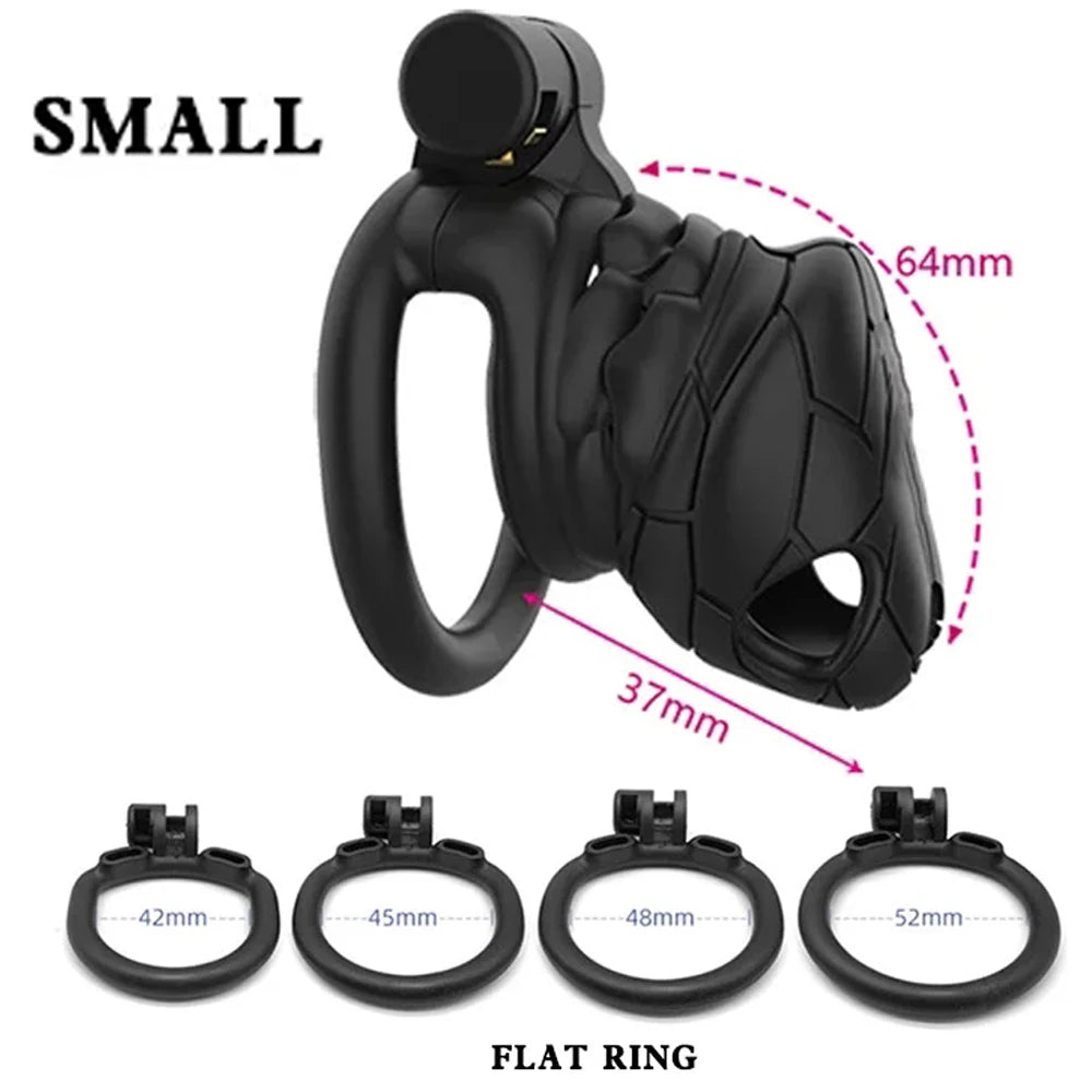 Male Chastity Cages Device With  4 Cock Rings Set Penis Cage Lock Trainer Bondage Belt Slave Sex Toy For Man