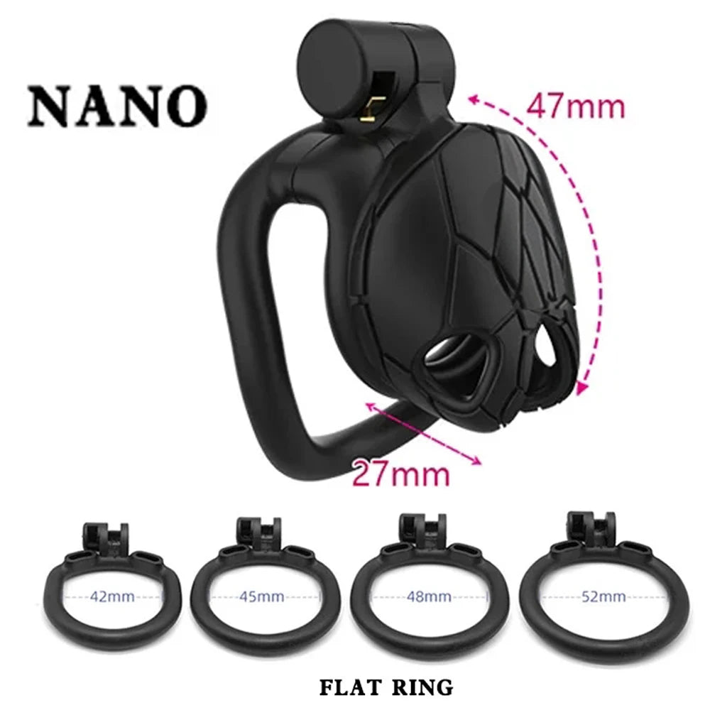Male Chastity Cages Device With  4 Cock Rings Set Penis Cage Lock Trainer Bondage Belt Slave Sex Toy For Man