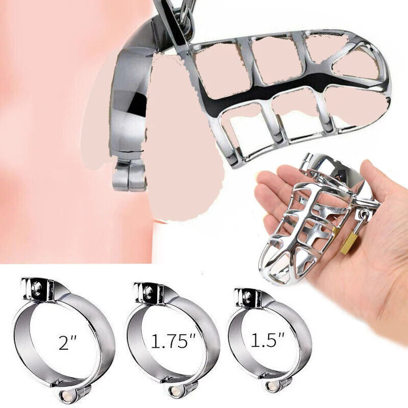 Male Chastity Penis Cage Cock Cage Metal CBT Slave BDSM Bondage Device Adult Game Sex Toys for Men Ball Stretcher Cock Ring