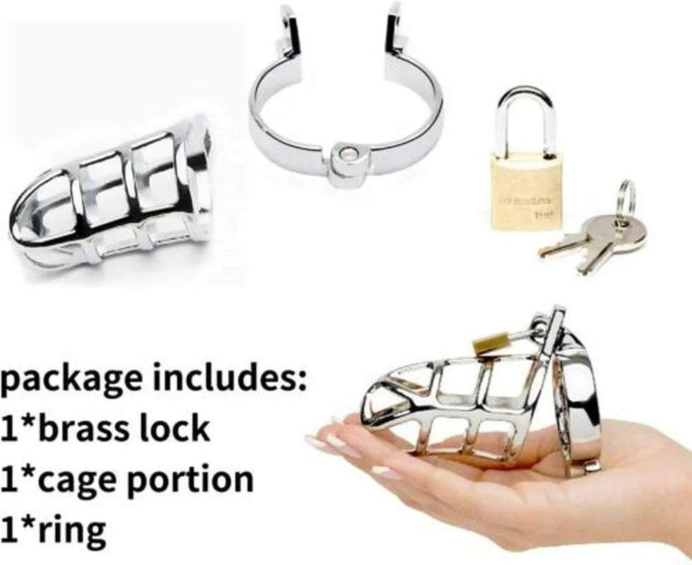 Male Chastity Penis Cage Cock Cage Metal CBT Slave BDSM Bondage Device Adult Game Sex Toys for Men Ball Stretcher Cock Ring
