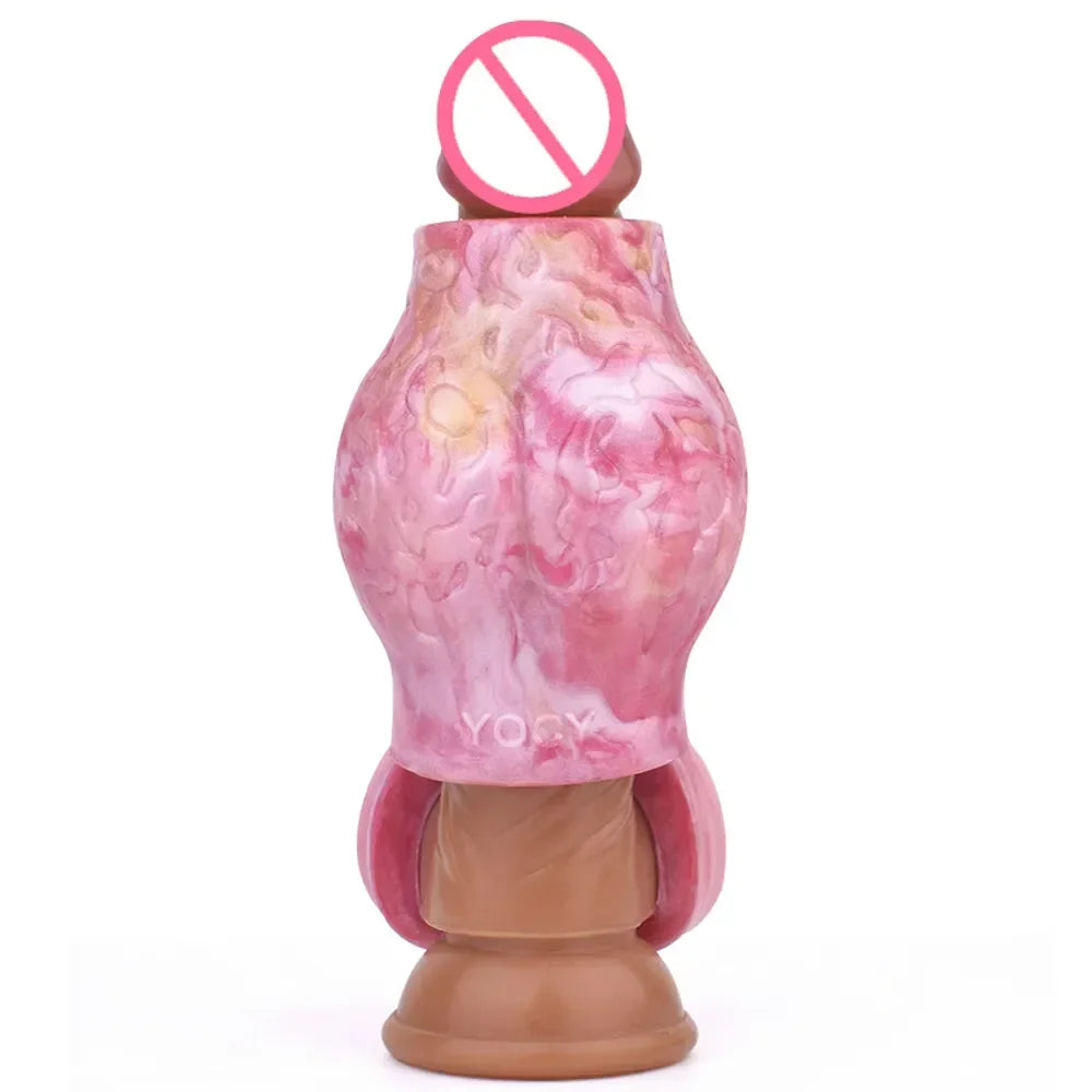 Male Delay Ejaculation Semen Lock Ring Dog Knot Ring Sleeve Silicone Penis Ring Chastity Lock Penis Enlargement Sex Toys for Men