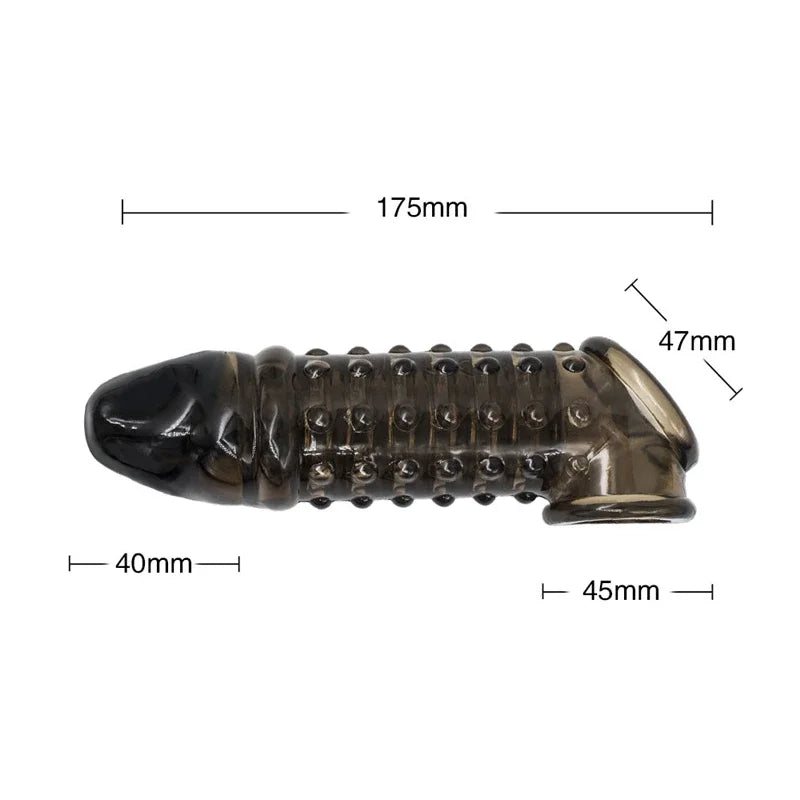 Male Dildos Condom Penis Cock Ring Delay Ejaculation Reusable Stimulate Penis Sleeve Male Enlargement Dick Extender Sex Toys