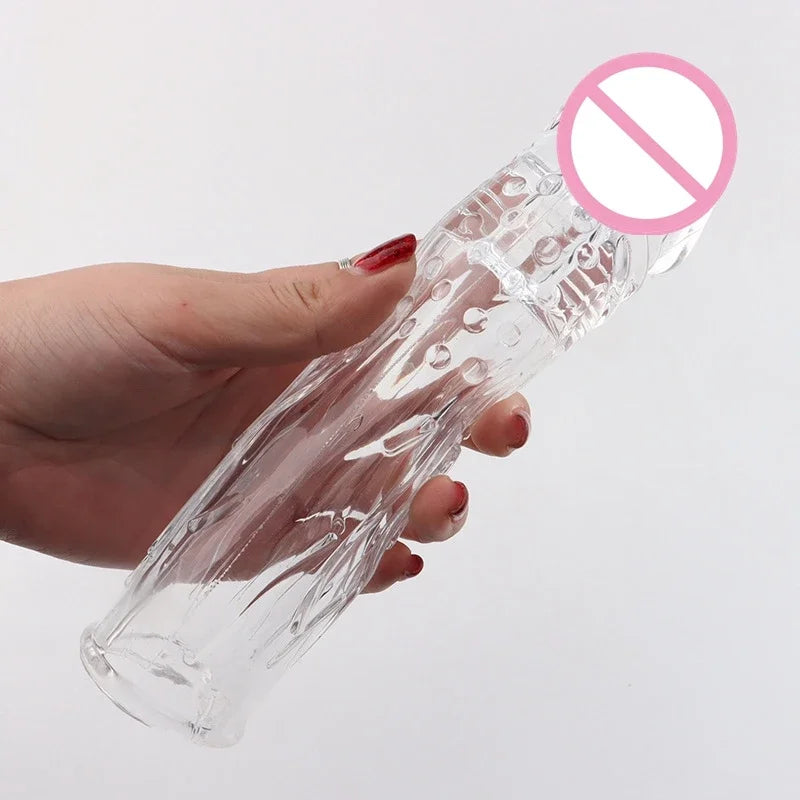 Male Dildos Condom Penis Cock Ring Delay Ejaculation Reusable Stimulate Penis Sleeve Male Enlargement Dick Extender Sex Toys