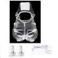 Male Electric Ball Stretcher Scrotum Pouch Time Delay E-stim Electro Shock Accessory Rubber Ring Chastity Cage Sex Tool for Man