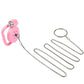 Male Flat Chastity Cage With Metal Stretcher Scrotum Bound Penis Ring CB Chastity Device with 5 Size Cock Rings Sex Toys For Men